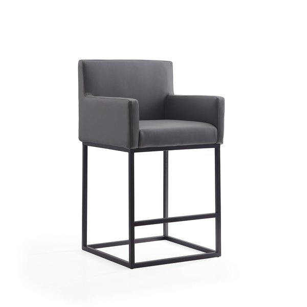 Manhattan Comfort Ambassador Counter Stool in Grey and Black CS010-GY